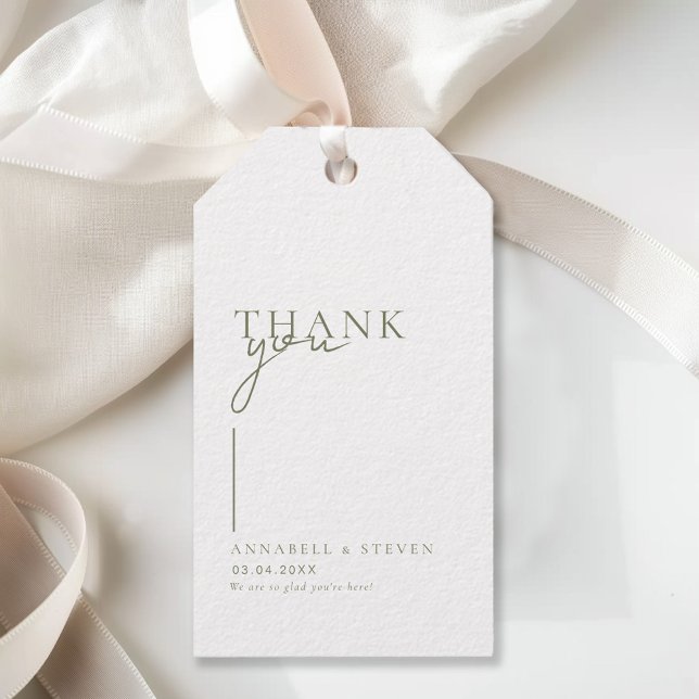 Étiquettes-cadeau Mariage moderne, minimaliste, "MERCI" (Modern, Minimal, "THANK YOU" Wedding Gift Tags)