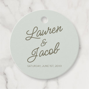 Étiquettes Cadeau Mariage Moderne Minimaliste Minimal Vert