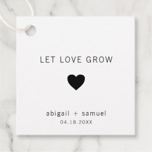 Étiquettes Cadeau Mariage Moderne Noir et Blanc Laissez l'Amour Gran