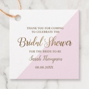 Étiquettes Cadeau Mariage moderne personnalisé rose et or