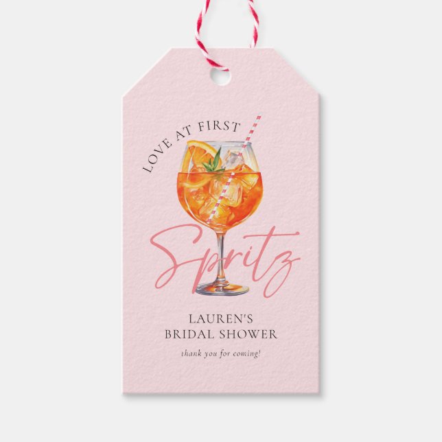 Étiquettes-cadeau Mariage moderne rose Aperol Spritz (Devant)