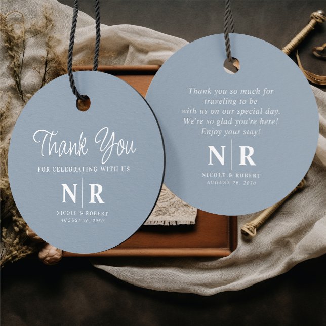 Étiquettes Cadeau Mariage Monogramme Bienvenue Sac Cadeau Ou Panier (Créateur téléchargé)