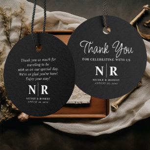Étiquettes Cadeau Mariage Monogramme Bienvenue Sac Cadeau Ou Panier