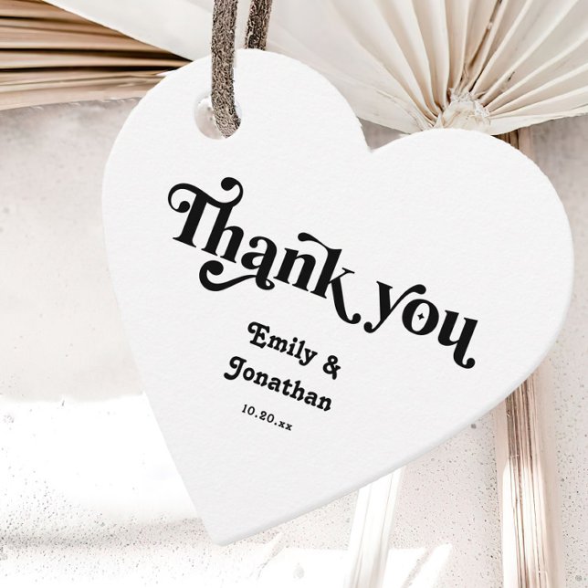 Étiquettes Cadeau Mariage Moody noir et blanc (Créateur téléchargé)