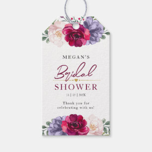 Étiquettes-cadeau Mariage Navy Blue & Bourdon Floral