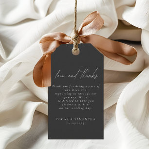 Étiquettes-cadeau Mariage noir minimaliste Élégant moderne