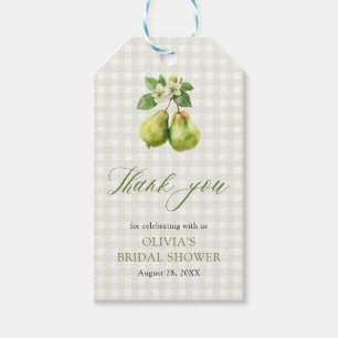 Étiquettes-cadeau Mariage Parfait Moderne Vert à Carreaux Shower pou