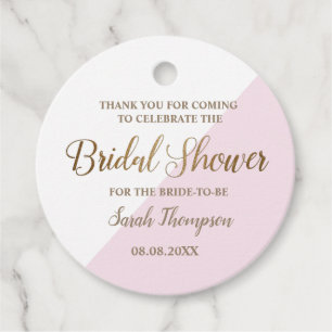 Étiquettes Cadeau Mariage personnalisé rose et or moderne