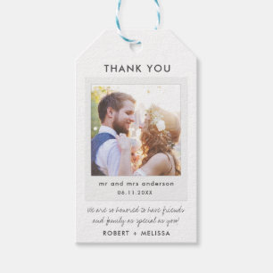 Étiquettes-cadeau Mariage photo simple Favoriser Merci