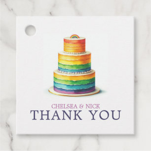 Étiquettes Cadeau Mariage Rainbow Cake