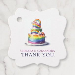 Étiquettes Cadeau Mariage Rainbow Cake