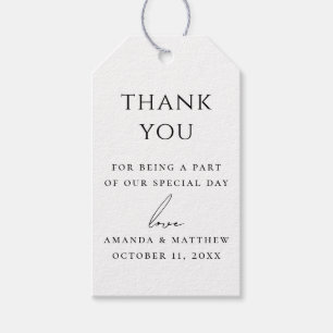 Étiquettes-cadeau Mariage Remerciements   Élégant Minimaliste Favori