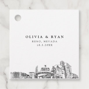 Étiquettes Cadeau Mariage Reno Skyline