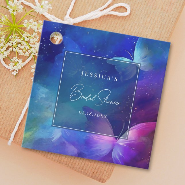 Étiquettes Cadeau Mariage romantique à papillons Shower (Créateur téléchargé)