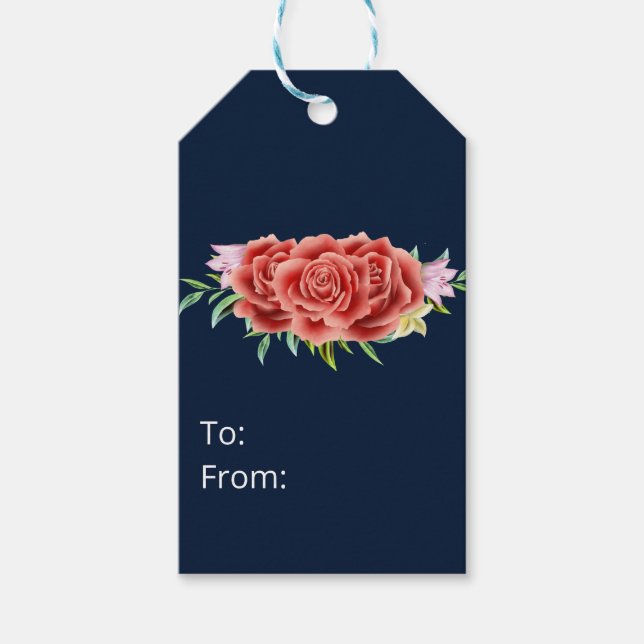 Étiquettes-cadeau Mariage rose (Devant)