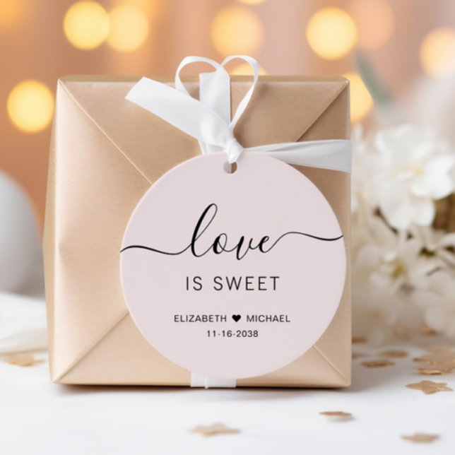 Étiquettes Cadeau Mariage Rose Doux (Créateur téléchargé)