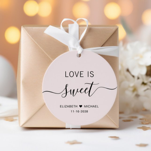 Étiquettes Cadeau Mariage rose doux (Créateur téléchargé)
