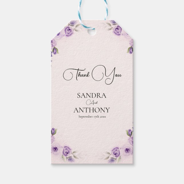 Étiquettes-cadeau Mariage Rose Lavender et Blush (Devant)