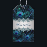 Étiquettes-cadeau Mariage Royal Blue Silver Peacock<br><div class="desc">Peacock mariage de faveur marque cadeau avec beau style paon bleu royal et élégant groupe d'argent. Vous pouvez ajouter le texte de votre choix aux côtés avant et arrière de cette belle étiquette cadeau paon bleu et argent royal dans le style de police de votre choix. Il s'agit d'un design...</div>