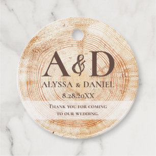 Étiquettes Cadeau Mariage rustique monogramme personnalisé