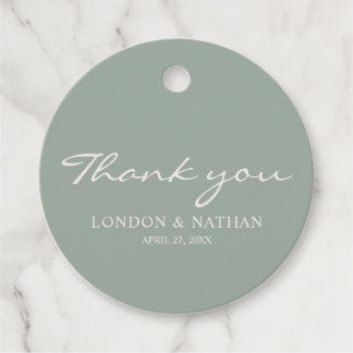 Étiquettes Cadeau Mariage Sage Greenery