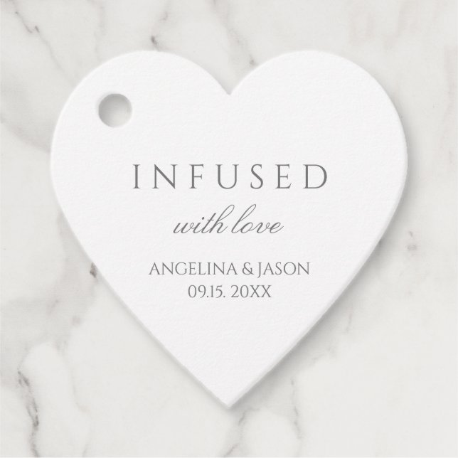 Étiquettes Cadeau Mariage Simple Cœur (Devant)