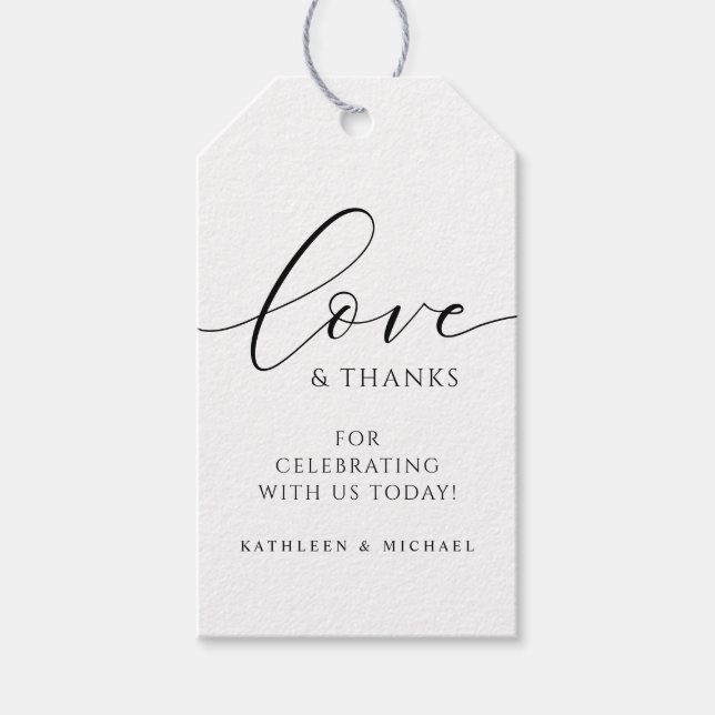 Étiquettes-cadeau Mariage Simple Élégant Moderne (Devant)