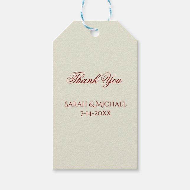 Étiquettes-cadeau Mariage Simple et Élégant (Devant)