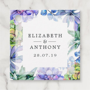 Étiquettes Cadeau Mariage Succulent