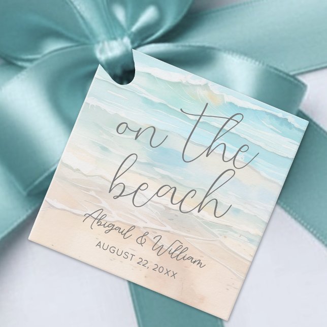 Étiquettes Cadeau Mariage sur la plage (On The Beach Wedding Favor Tags)