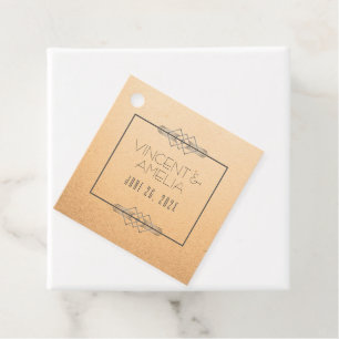 Étiquettes Cadeau Mariage sur mesure minimaliste Art Déco