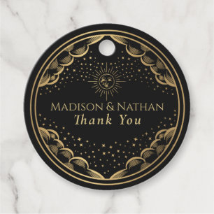 Étiquettes Cadeau Mariage Tarot Sun et Moon