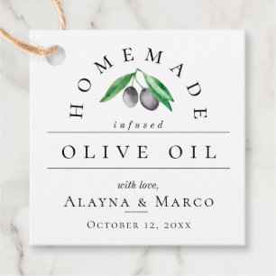 Étiquettes Cadeau Mariage tendance à l'huile d'olive