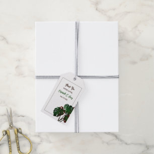 Étiquettes-cadeau Mariage tropical de la plage de Monstera