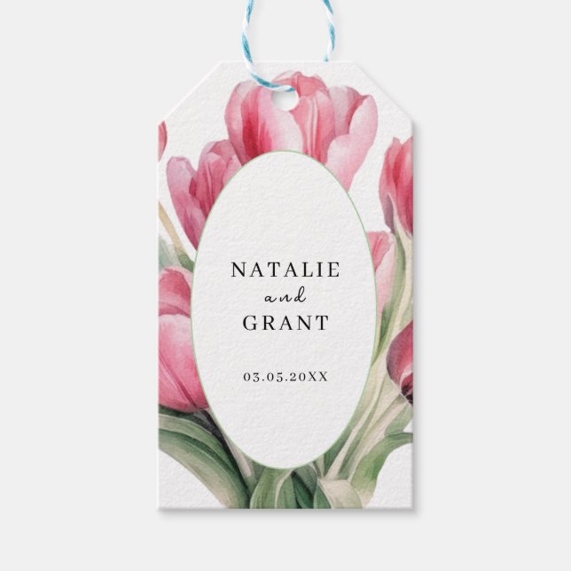 Étiquettes-cadeau Mariage Tulip de printemps (Devant)