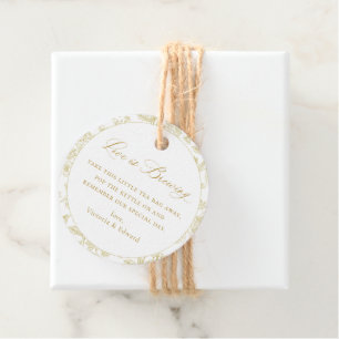 Étiquettes Cadeau Mariage vintage Gold Floral