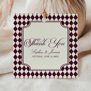 Étiquettes Cadeau Mariage Vintage Ivoire Vin Luxe Ancienne Fortune