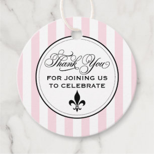 Étiquettes Cadeau Mariage Vintage Rose Fleur de Lis Paris