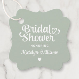 Étiquettes Cadeau Mariage Whimsical Vert Sauge Écriture à la Main