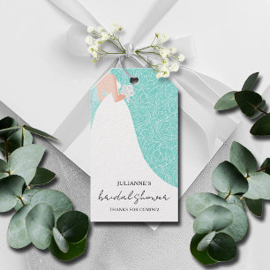 Étiquettes-cadeau Mariée à être Fête des mariées Turquoise Favoriser