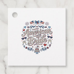 Étiquettes Cadeau Mariée Américaine Création Vectorielle De Mariage