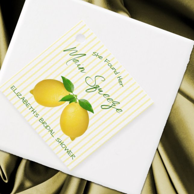 Étiquettes Cadeau Mariée au citron Main Squeeze (Créateur téléchargé)