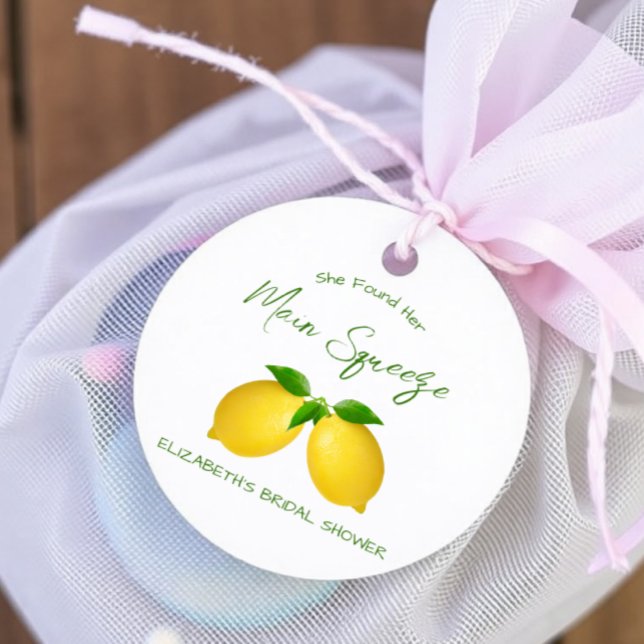 Étiquettes Cadeau Mariée au citron Main Squeeze (Créateur téléchargé)
