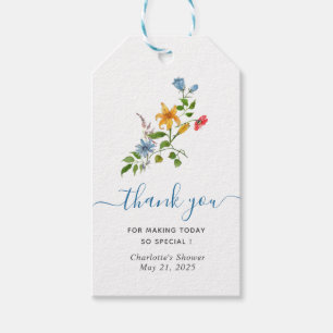 Étiquettes-cadeau Mariée en fleurs Floral Bridal douche merci