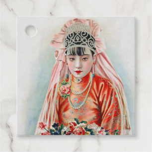 Étiquettes Cadeau Mariée en rouge lors d'un mariage chinois à Shangh