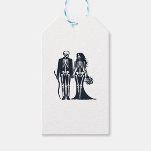Étiquettes-cadeau Mariée et marié squelette gothique – Jusqu'à ce qu