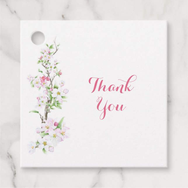 Étiquettes Cadeau Mariée Fleur d'Églantier Personnalisée Remerciemen (Devant)