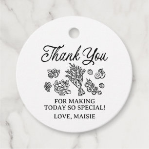 Étiquettes Cadeau Mariée Fraîchement Descendue du Marché, Marché de