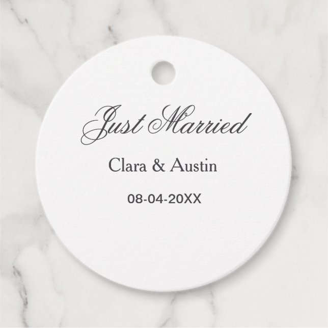 Étiquettes Cadeau Mariés add nom couple date année sim mariage (Devant)