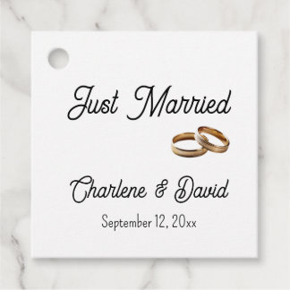 Étiquettes Cadeau Mariés tout juste Anneaux de mariages Personnalisé